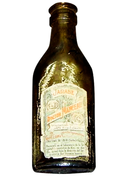 Frasco antiguo del Jarabe del Doctor Manceau